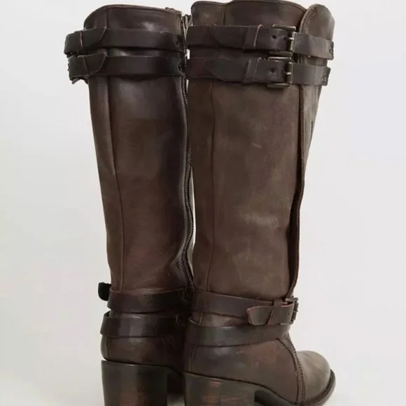 FREEBIRD by Steven Clive Tall Leather Brown Brown, Distressed Buckle, Size 8 - Picture 14 of 16